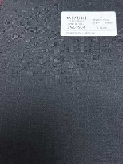 3ML4504 26AW MIYUKI Textile ESSENTIALS Stretch-Twill Schwarz gestreift