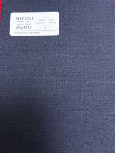 26AW MIYUKI Textile ESSENTIALS Stretch-Twill Navy Stripe