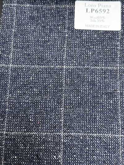 LP6592 Loro Piana Marineblaues Karomuster