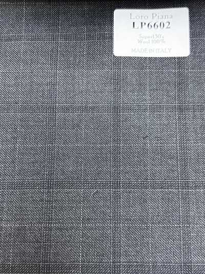 LP6602 Loro Piana Super130's graues Karomuster