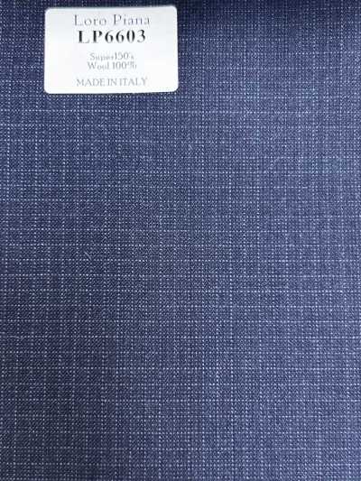 LP6603 Loro Piana Super150's Marineblau kariert