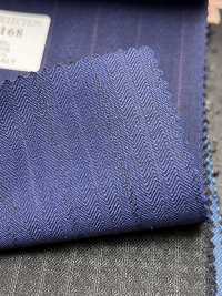 LV6168 LANVIN COLLECTION Super120's Marineblau gestreift[Textil] HOSOI SYOJI Weitere Fotos