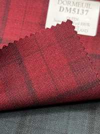 DM5137 DORMEUIL QUEEN Super100's rotes Karomuster[Stoff] HOSOI SYOJI Weitere Fotos