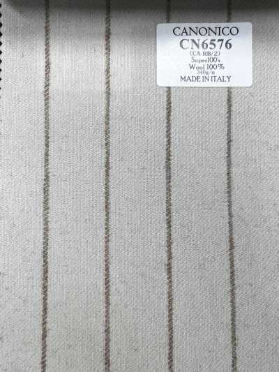 CN6576 CANONICO Super110's Elfenbein × Beige-Streifen