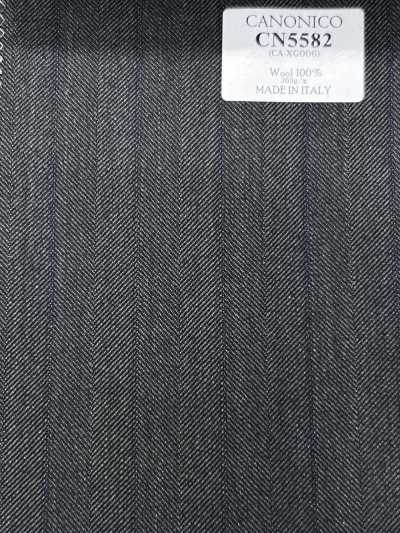 CN5582 CANONICO Super110's Grün × Marineblau gestreift