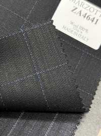ZA4641 MARZOTTO Super110's Schwarz x Blau besticktes Karomuster[Textil] HOSOI SYOJI Weitere Fotos