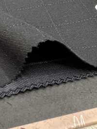 ZA4641 MARZOTTO Super110's Schwarz x Blau besticktes Karomuster[Textil] HOSOI SYOJI Weitere Fotos