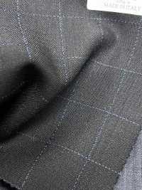 ZA4641 MARZOTTO Super110's Schwarz x Blau besticktes Karomuster[Textil] HOSOI SYOJI Weitere Fotos