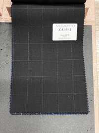ZA4641 MARZOTTO Super110's Schwarz x Blau besticktes Karomuster[Textil] HOSOI SYOJI Weitere Fotos