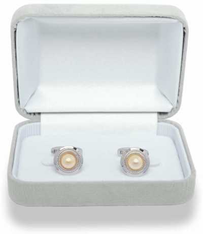 3003 Manschettenknöpfe aus Sterlingsilber mit weißer Perle