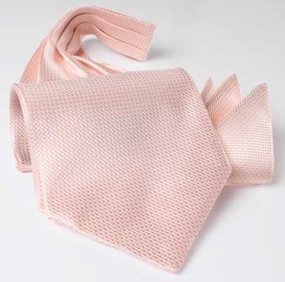 AS-984 In Japan gefertigte Seiden-Ascot-Krawatte, Piqué-Muster, Rosa