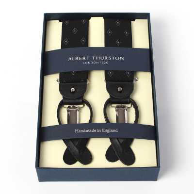 AT-14 Albert Thurston Hosenträger mit Rautenmuster 35 mm Schwarz