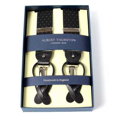 AT-2313-BK Albert Thurston Hosenträger mit Tupfenmuster 35MM Schwarz