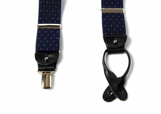 AT-2313-NV Albert Thurston Hosenträger Pin Dot Muster 35MM Marineblau[Formelle Accessoires] ALBERT THURSTON Sub-Foto