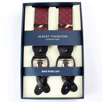 AT-2387-WI Albert Thurston Hosenträger mit kleinem Muster 35MM Weinrot