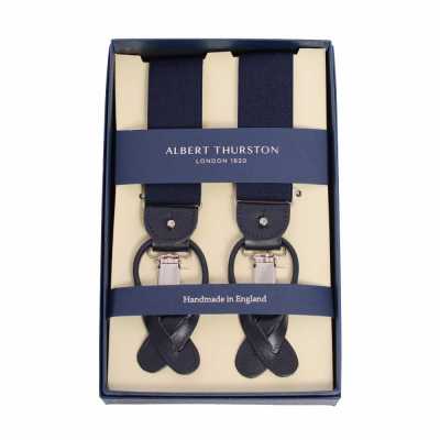 AT-NAVY Albert Thurston Hosenträger Marineblau Einfarbig 35MM