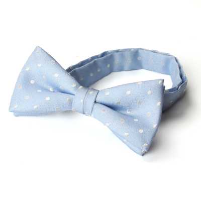 BF-973 In Japan hergestellte Seidenfliege mit Polka-Dot-Muster in Saxblau