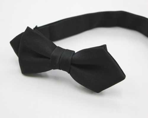 BFK-106 Premium-Material Seidensatin-Diamantfliege Schwarz