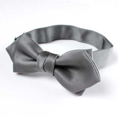 BFK-508 Premium-Spitzenfliege aus Seidenoberstoff, Grau