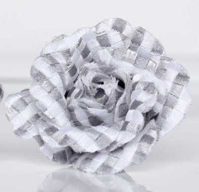 BTA-19 Hergestellt in Japan Jacquard Boutonniere Vichy-Karo Hellgrau