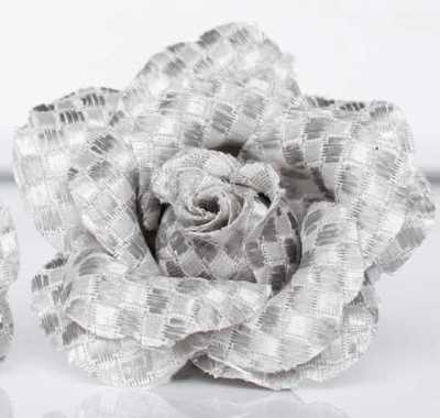 BTA-985 Hergestellt in Japan Seidenjacquard-Boutonniere, Kanoko-Muster, Hellgrau
