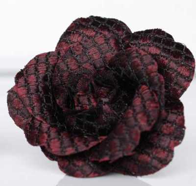 BTA-987 Hergestellt in Japan Seiden-Jacquard-Boutonnière, Kanoko-Muster, Burgunder