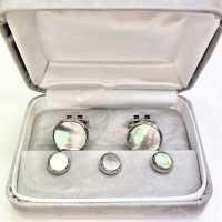 E-2 Formales Manschetten- Und Ohrstecker-Set Schwarze Perlmutt-Muschel Silber Rund[Formelle Accessoires] Yamamoto(EXCY) Weitere Fotos