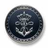 EX256 Hergestellt in Japan Metallknöpfe für Anzüge und Jacken, Silber/Marineblau