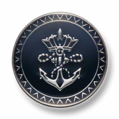 EX256 Hergestellt in Japan Metallknöpfe für Anzüge und Jacken, Silber/Marineblau