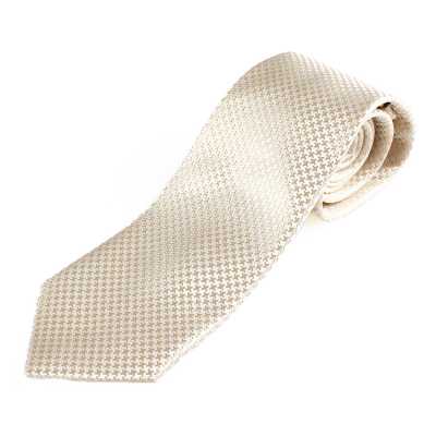 VANNERS Textile Handarbeitskrawatte Hahnentrittmuster Champagner Gold
