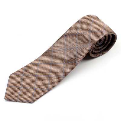 HVN-18 Handgemachte Krawatte Mit VANNERS Textil Glen Plaid Braun