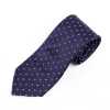 HVN-23 VANNERS Textile Used Handmade Tie Paisley Dot Pattern Marineblau