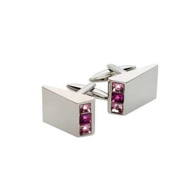 L-1 Dreieckige Manschettenknöpfe Silber & Pink