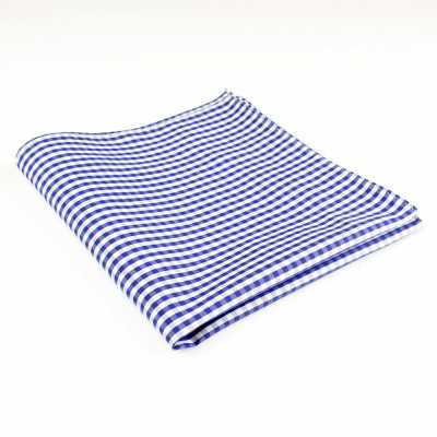 RCF-04 Einstecktuch mit Karomuster in Navy Blau aus englischem Ringhart-Stoff