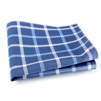 RCF-4118-06 Taschentuch aus in Großbritannien gefertigtem Ringhart-Gewebe, marineblaues Blockkaro