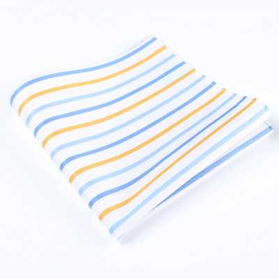 RCF-6258-11 Einstecktuch aus British Ringhart-Stoff, Pencil-Stripe-Muster, Weiß/Gelb