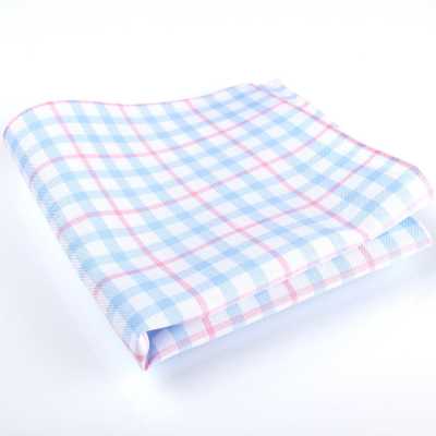 RCF-6269-09 Chief im Tartan-Karo-Muster, aus britischem Ringhart-Gewebe, Weiß/Saxblau