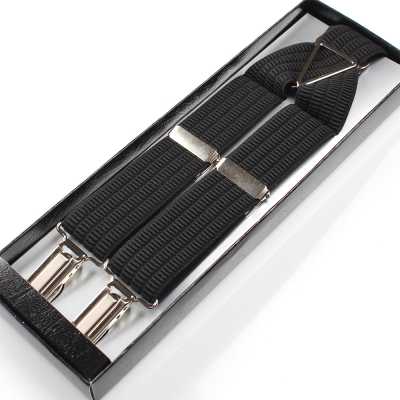 SR-102 Hergestellt in Japan Hosenträger, Clip-On im X-Stil, Schwarz