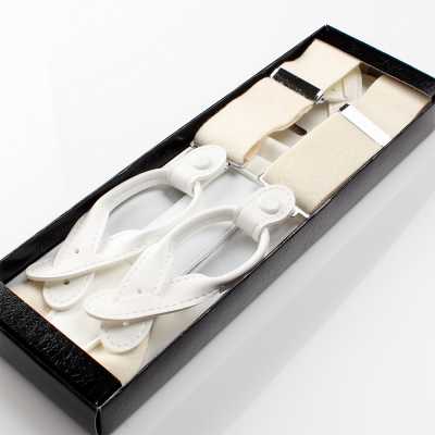 SR-201 Y-förmige Hosenträger aus weißem Filz, hergestellt in Japan, für Fräcke