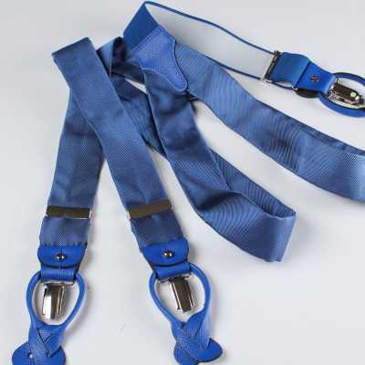 VAR-030 BRETELLE&BRACES Seidenhosenträger Blau