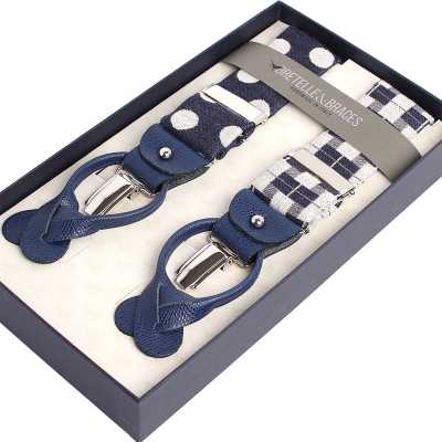 BRETELLE &amp; BRACES Karo &amp; Dot Marineblau