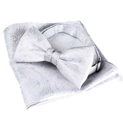 VANNERS Textil Used Fliege Paisley Muster Weiß