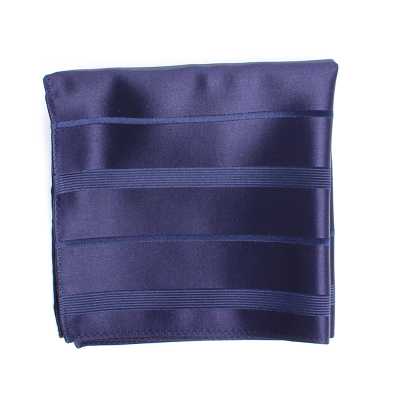 VCF-20 Einstecktuch aus VANNERS-Stoff, gestreift, marineblau