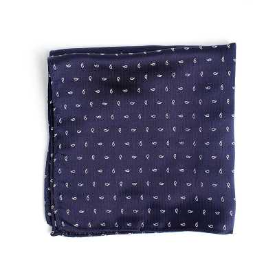 VCF-23 Einstecktuch aus VANNERS-Stoff, Paisley-Punkte, Marineblau