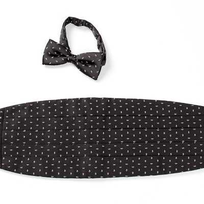 VCM-22 Kummerbund aus VANNERS-Stoff, Paisley Dot, Schwarz