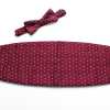 VCM-24 VANNERS Textile Used Cummerbund Paisley Dot Wine