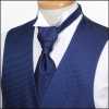 VYT-09 Britische VANNERS-Seiden-Ascot-Krawatte (Euro-Krawatte), Hahnentrittmuster, Marineblau